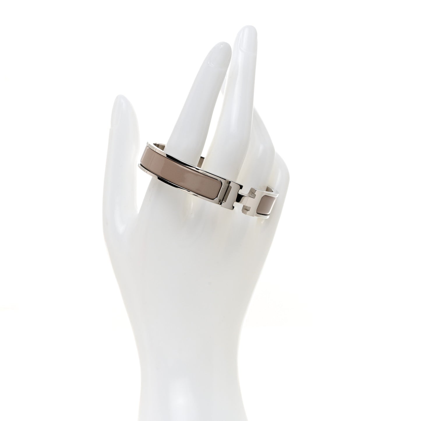 Enamel Narrow Clic Clac H Bracelet GM Marron Glace