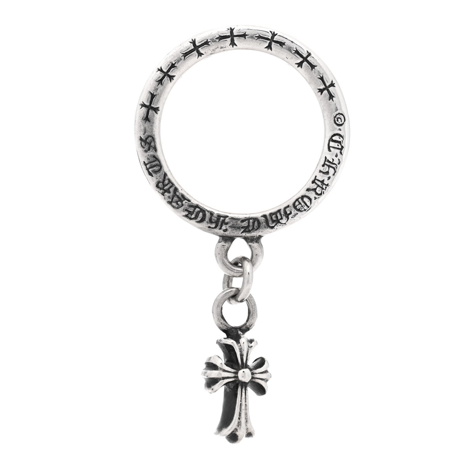 Chrome Hearts Sterling Silver Cross Charm Ring 50 5.25 2 of 4