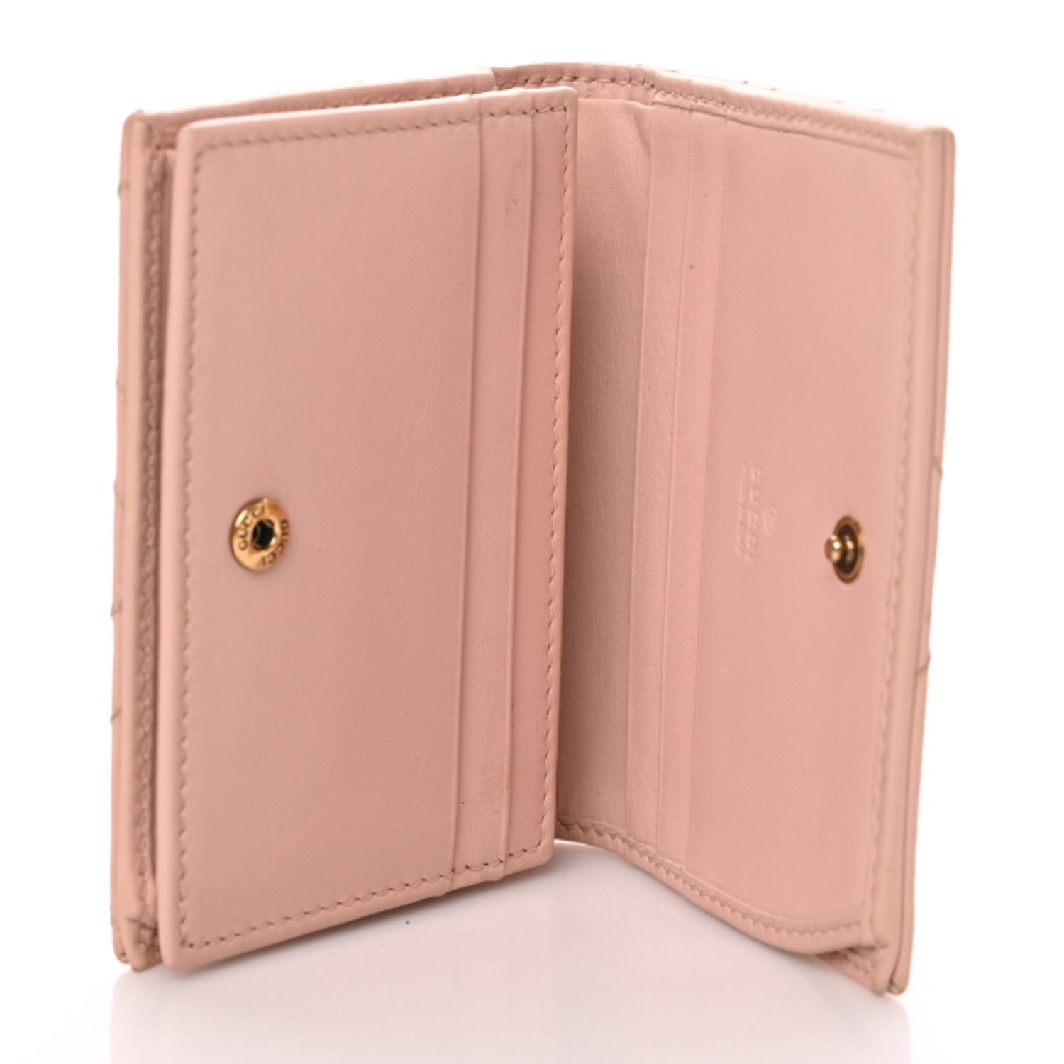 Gucci Calfskin Matelasse GG Marmont Card Case Wallet Perfect Pink 4 of 6