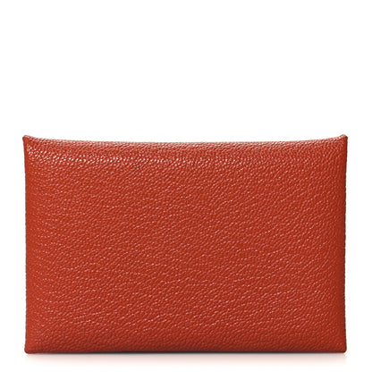 Hermes Chevre Mysore Calvi Card Case Cuivre 1 of 10