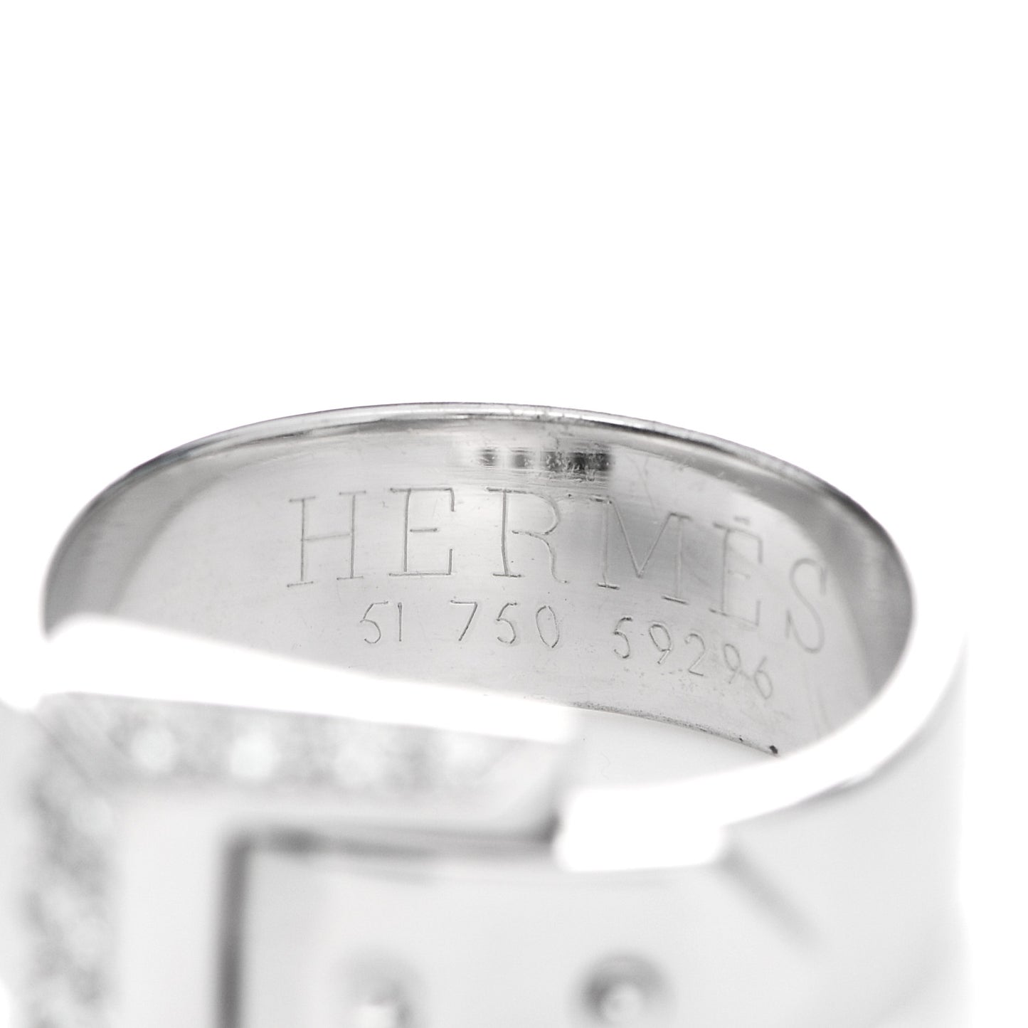 18K White Gold Diamond Buckle Ring 51 5.75