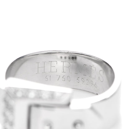 Hermes 18K White Gold Diamond Buckle Ring 51 5.75 4 of 6