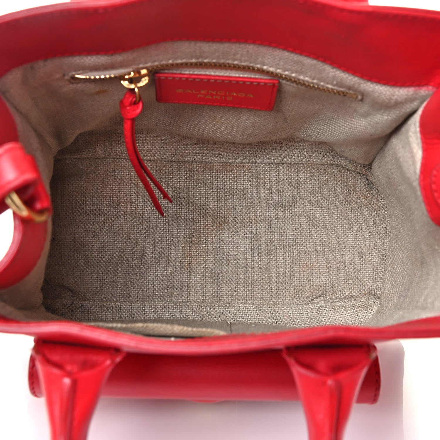 Balenciaga Calfskin Padlock Mini All Afternoon Tote Rouge Cherry 4 of 4