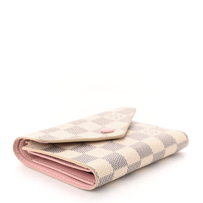 Louis Vuitton Damier Azur Victorine Wallet Rose Ballerine 4 of 13