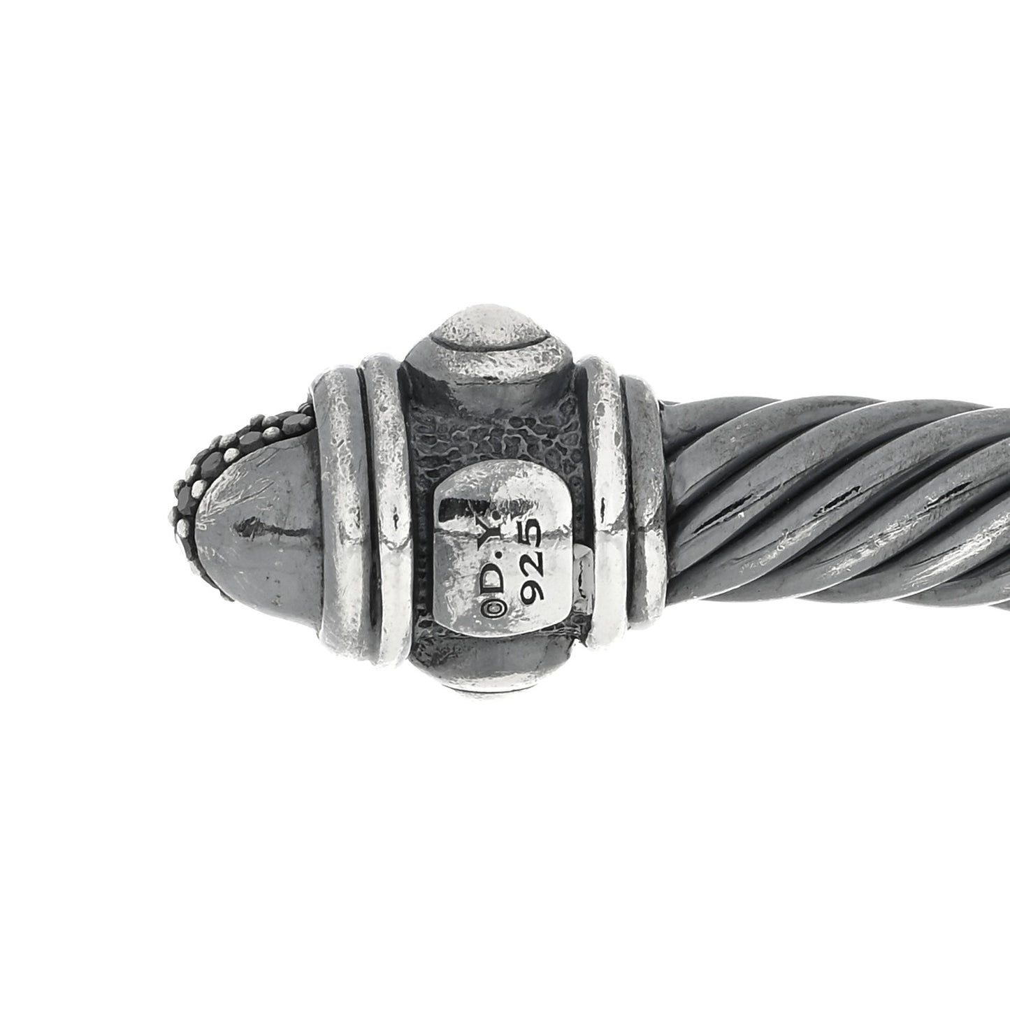Darkened Sterling Silver Black Diamond 5mm Renaissance Bracelet