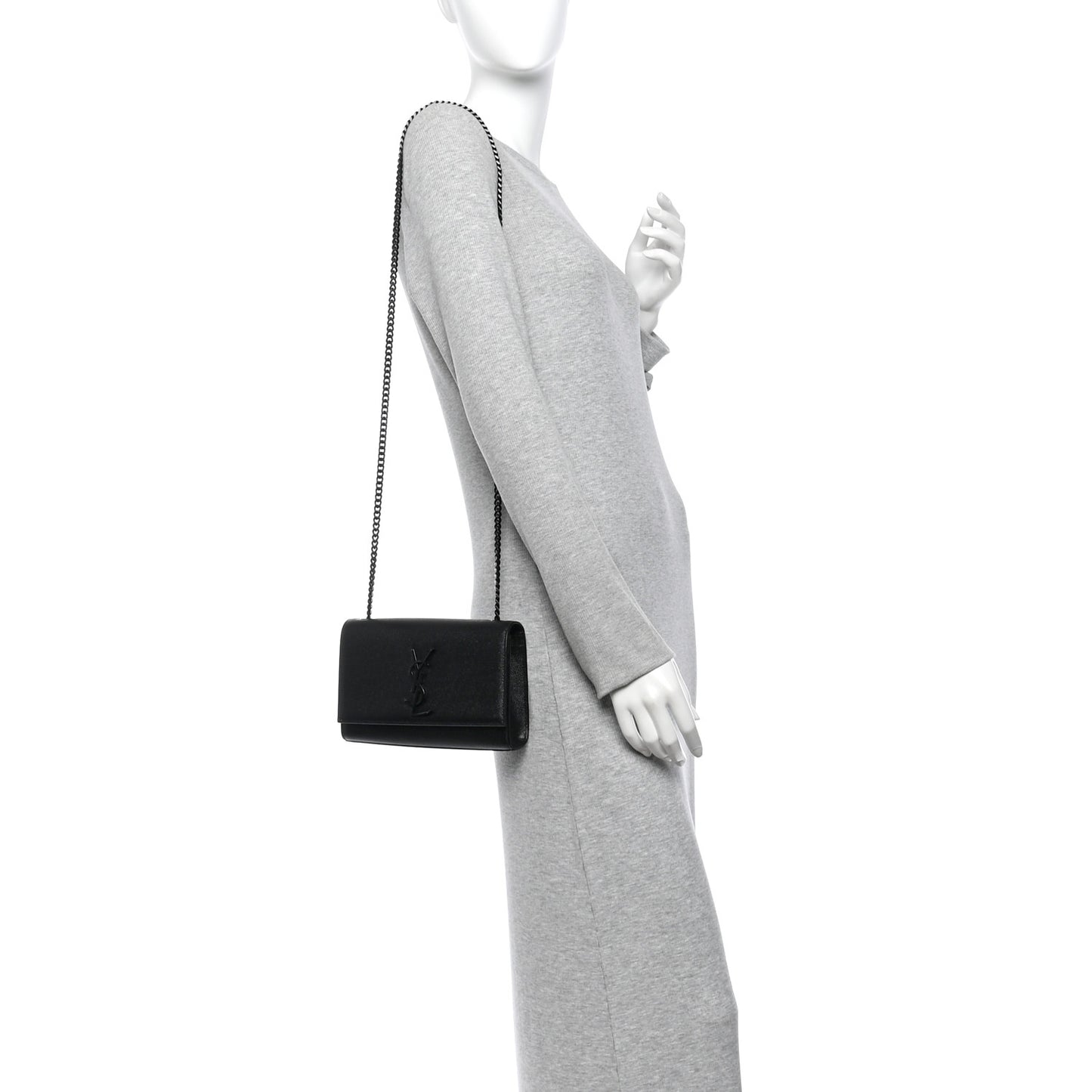 Grain De Poudre Small Monogram Monochrome Kate Satchel Black