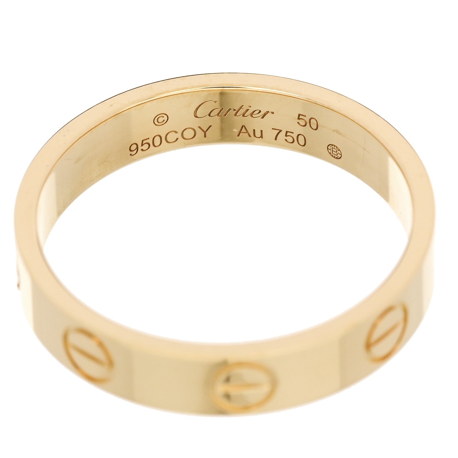 Cartier 18K Yellow Gold 3.5mm LOVE Wedding Band Ring 50 5.25 4 of 5