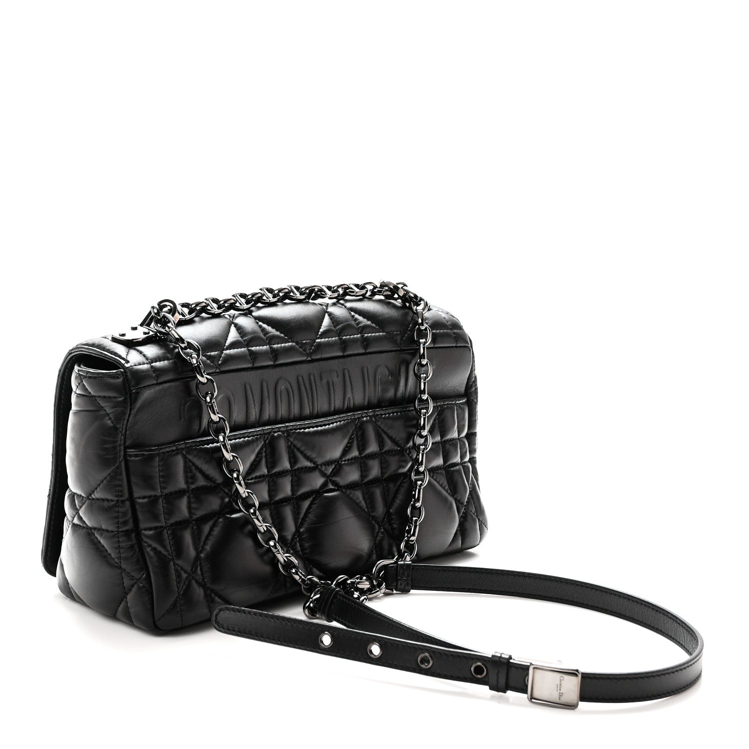 Christian Dior Calfskin Macrocannage Large Caro Bag Black 3 of 10