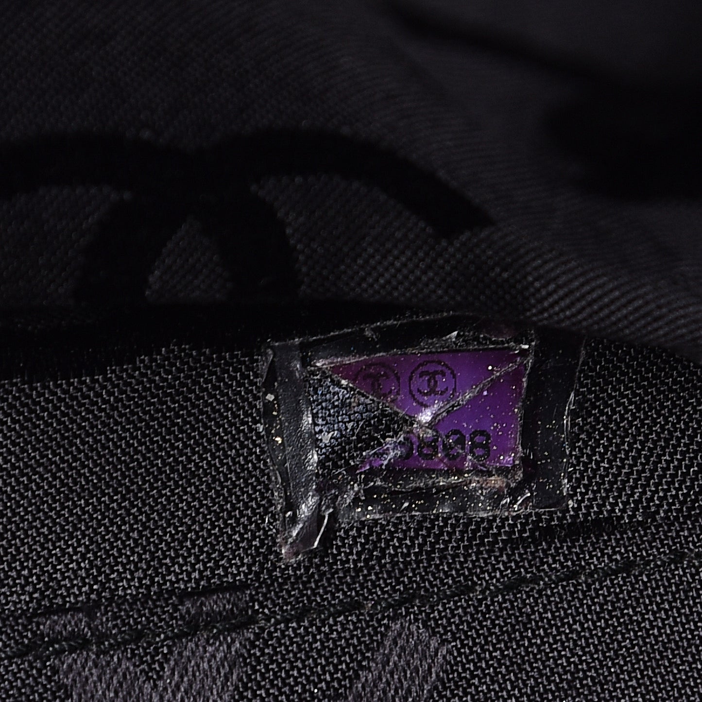 Iridescent Caviar Quilted Tote Black