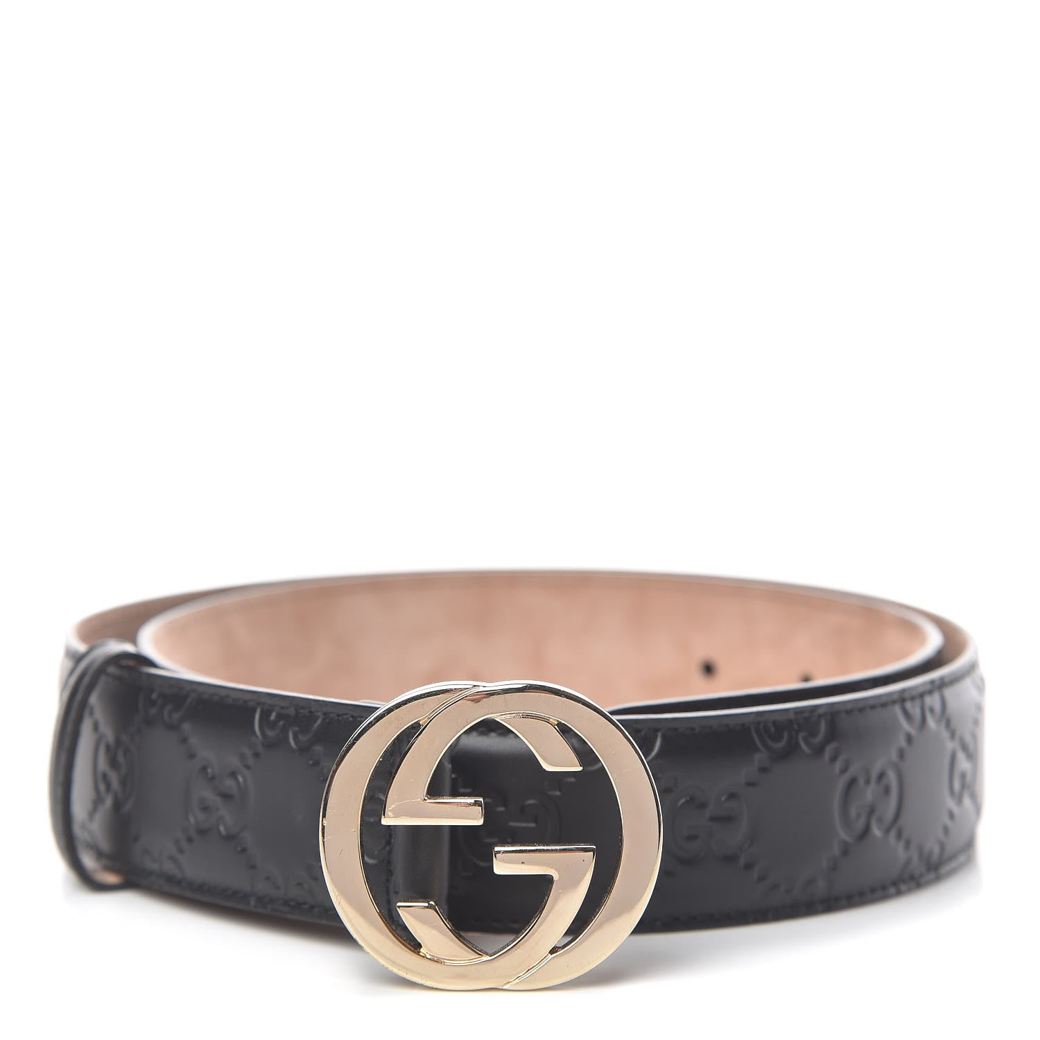 Gucci Guccissima Signature Interlocking G 37mm Belt 90 36 Black 1 of 6