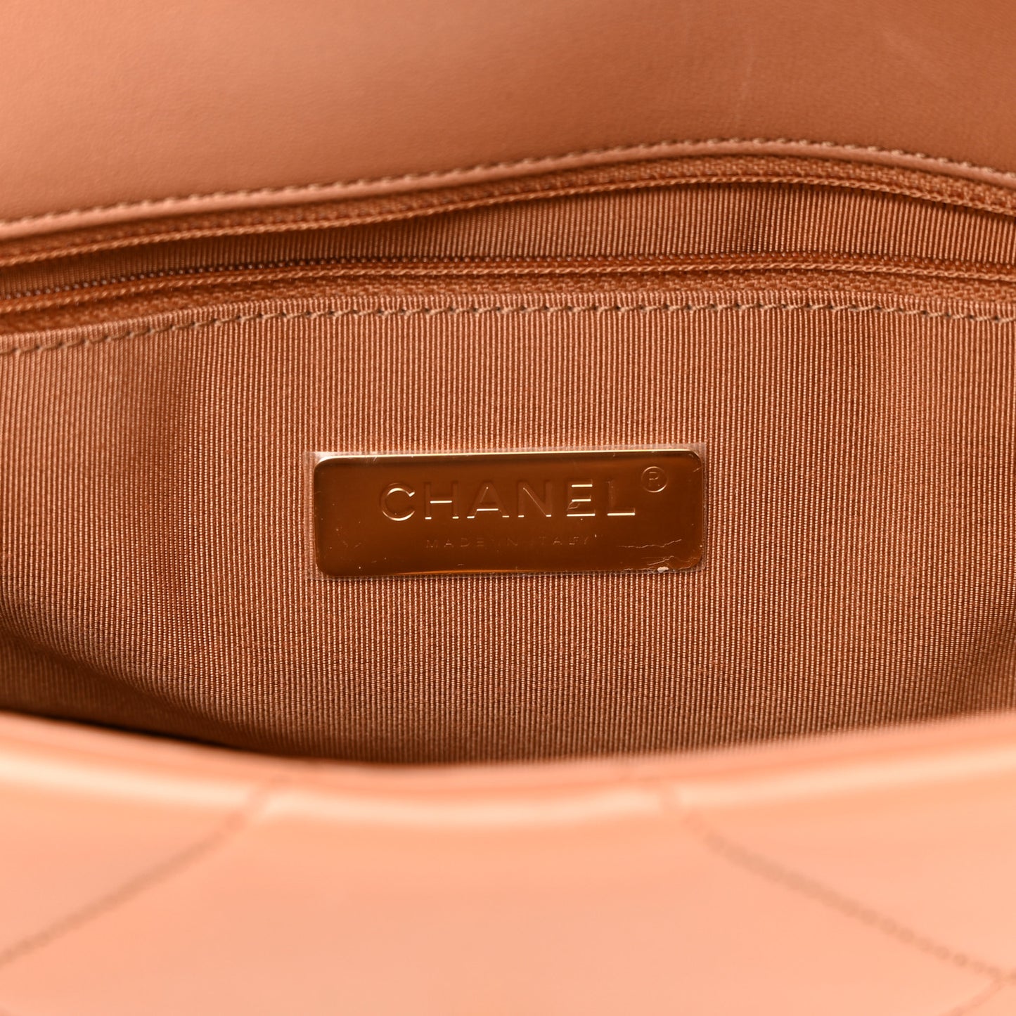 Lambskin Quilted Medium Chanel 19 Flap Brown