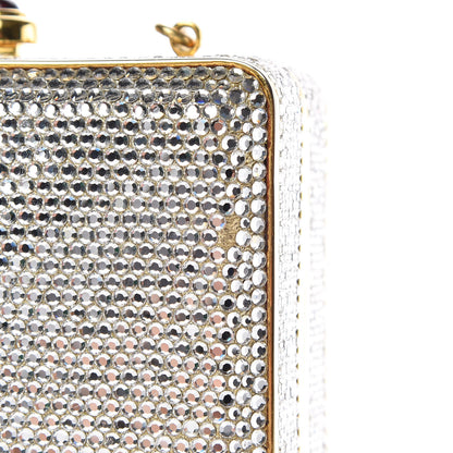 Judith Leiber Swarovski Crystal Minaudière Clutch Silver Gold 13 of 16