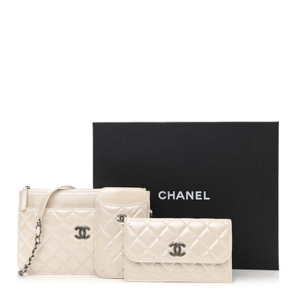 Chanel Lambskin Quilted Clutch With Chain White 11 of 11