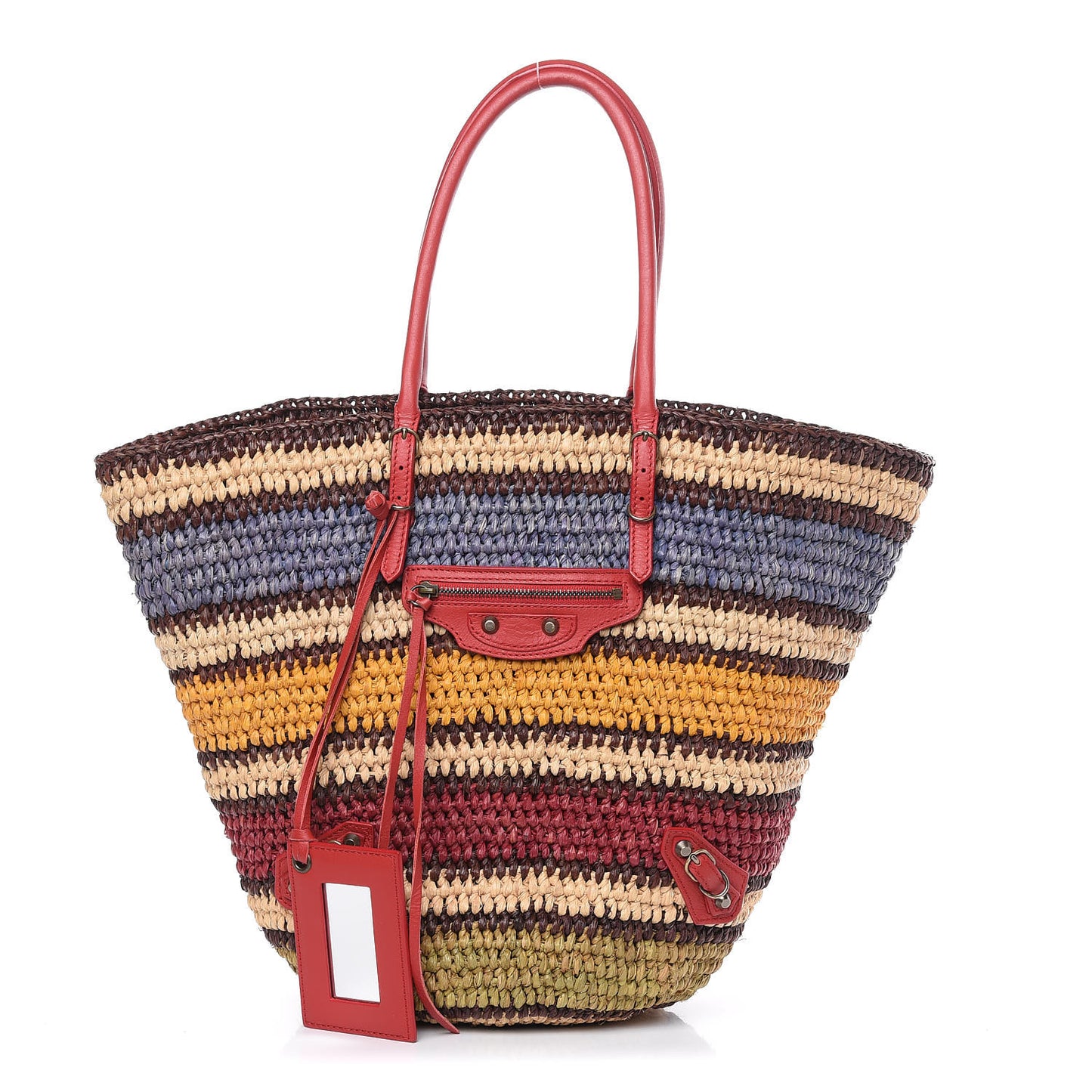 Straw Panier Basket Tote Multicolor