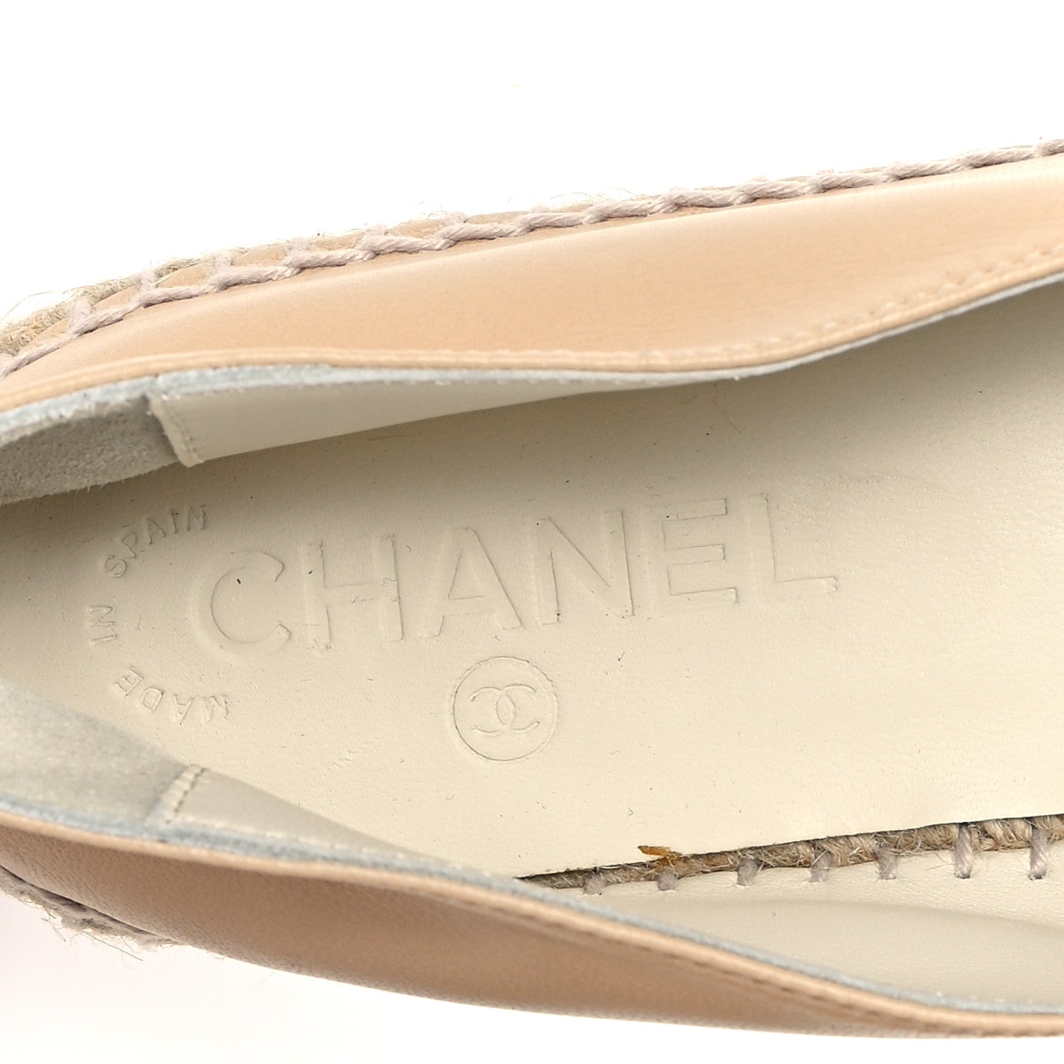 Chanel Lambskin CC Espadrilles 40 Beige Black 8 of 10