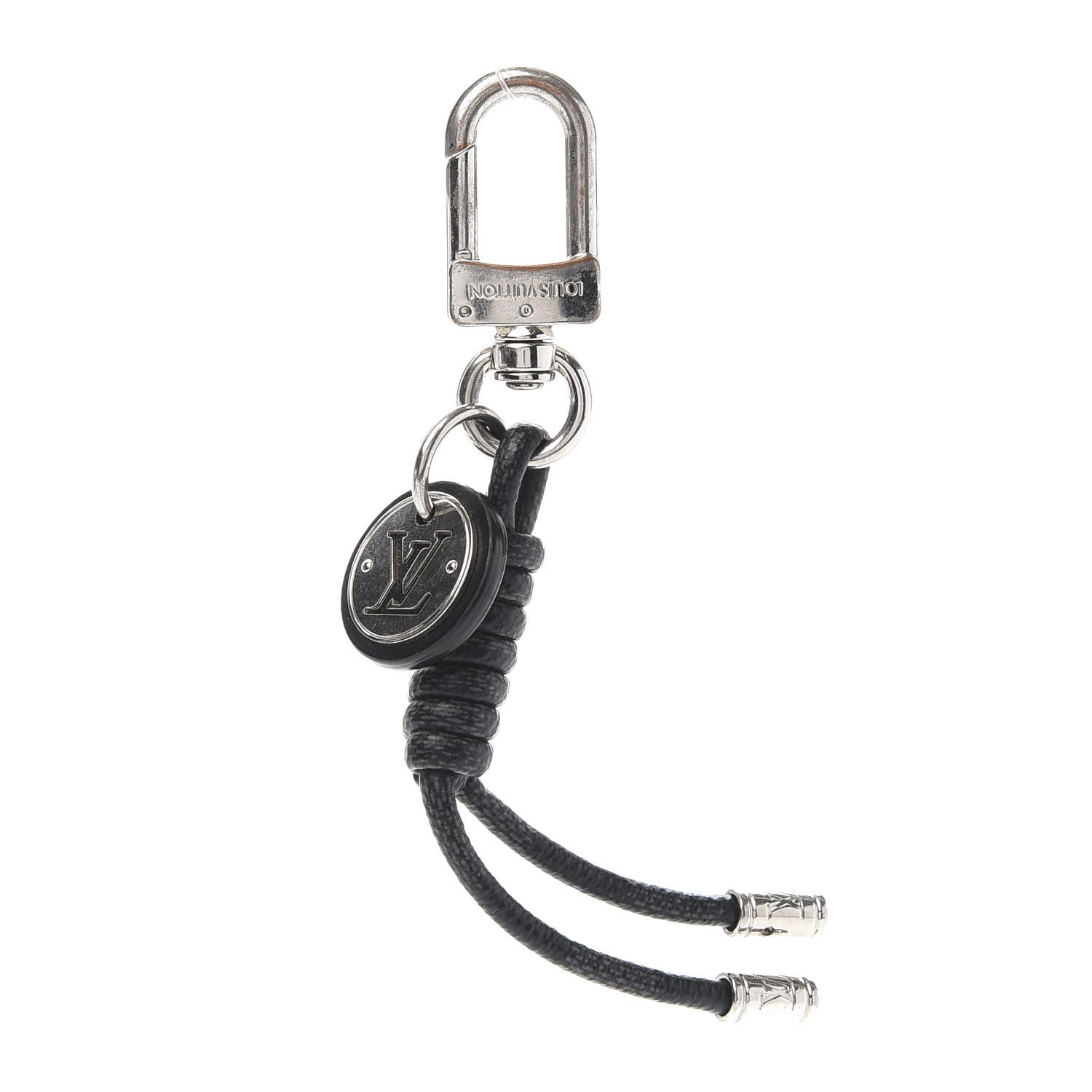Louis Vuitton Palladium Damier Graphite Rope Bag Charm Key Holder 1 of 8