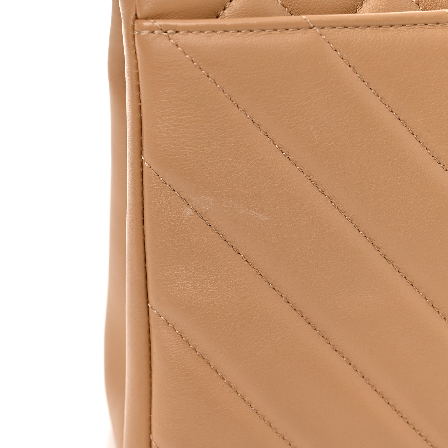 Calfskin Quilted Chevron In The City Bag Beige