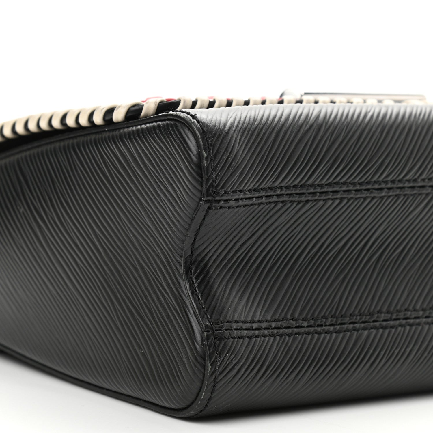 Louis Vuitton Epi Embroidered Twist Shoulder Bag MM Black 6 of 10