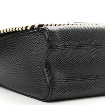 Louis Vuitton Epi Embroidered Twist Shoulder Bag MM Black 6 of 10