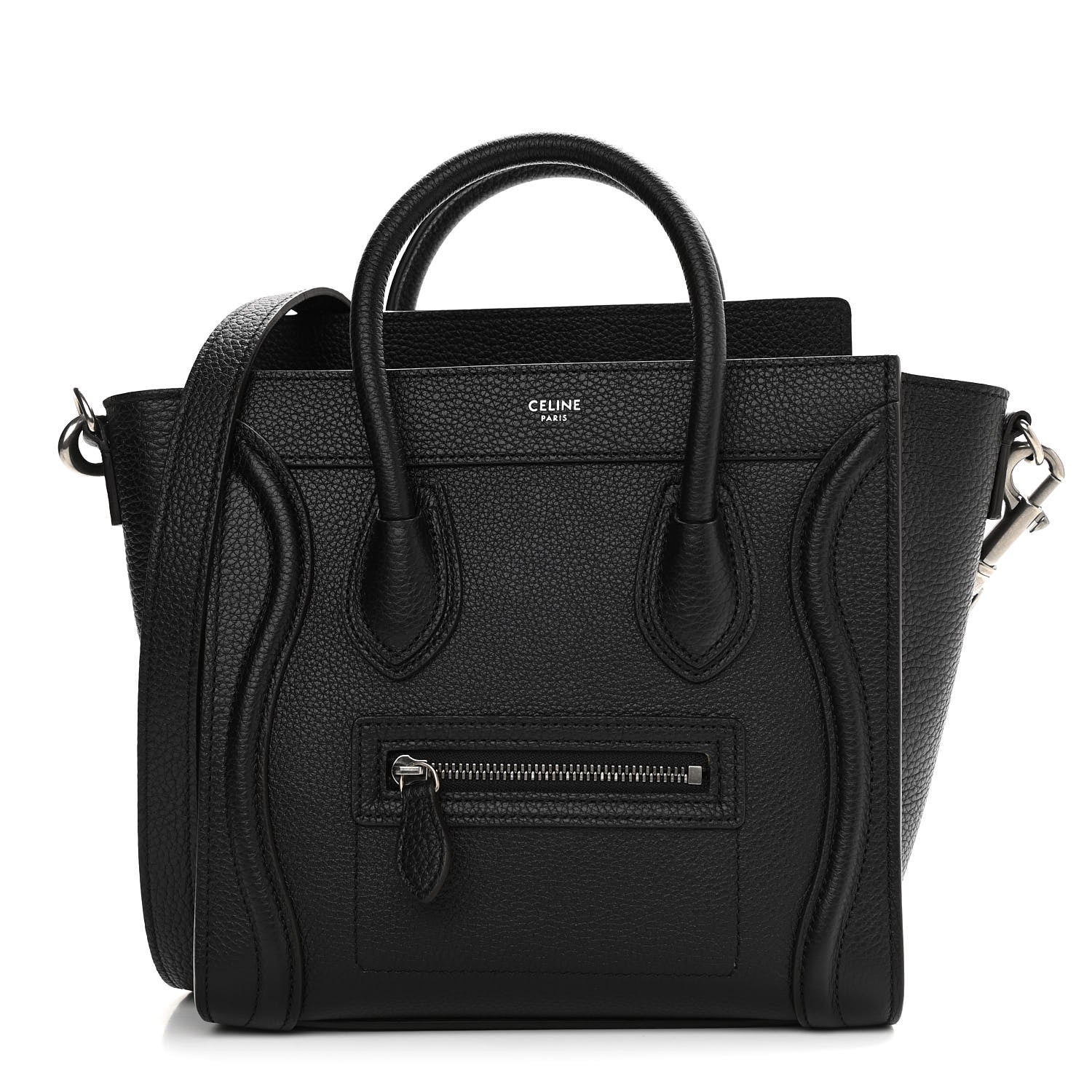 Celine Drummed Calfskin Nano Luggage Black 1 of 12