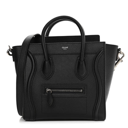 Celine Drummed Calfskin Nano Luggage Black 1 of 12