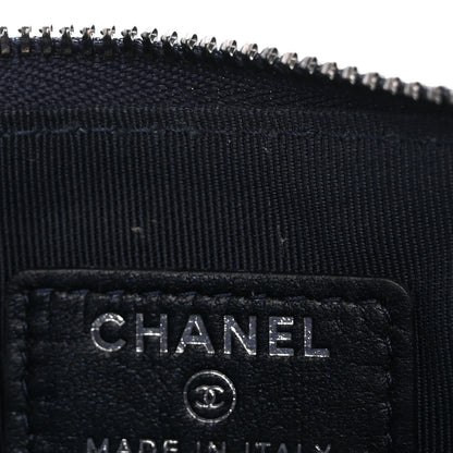 Chanel Lambskin Chevron Quilted Studded Small Cosmetic Case Black 8 of 11