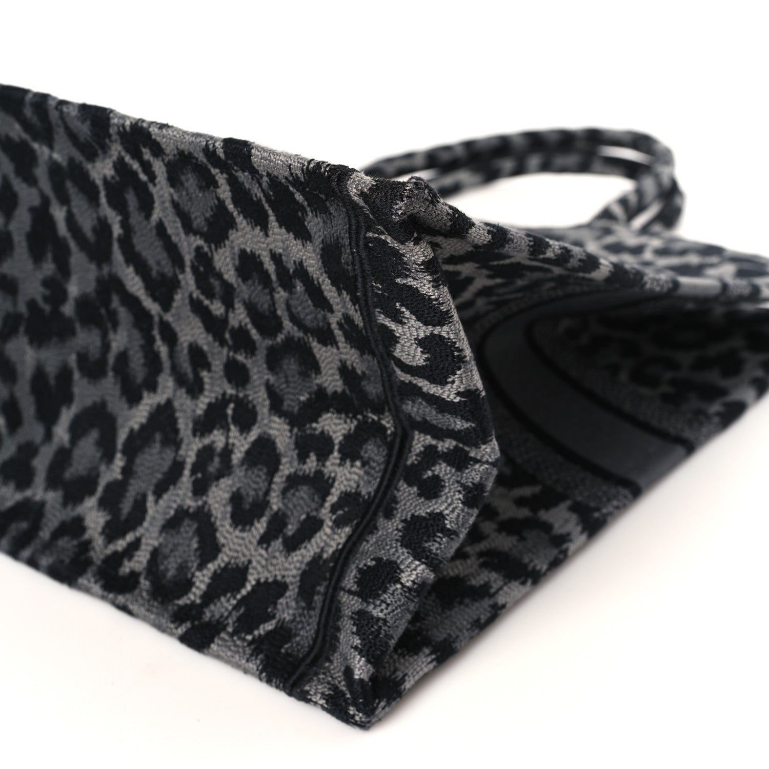 Christian Dior Canvas Mizza Embroidered Large Leopard Book Tote Grey 9 of 9