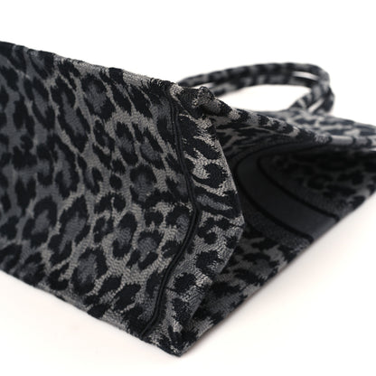 Christian Dior Canvas Mizza Embroidered Large Leopard Book Tote Grey 9 of 9