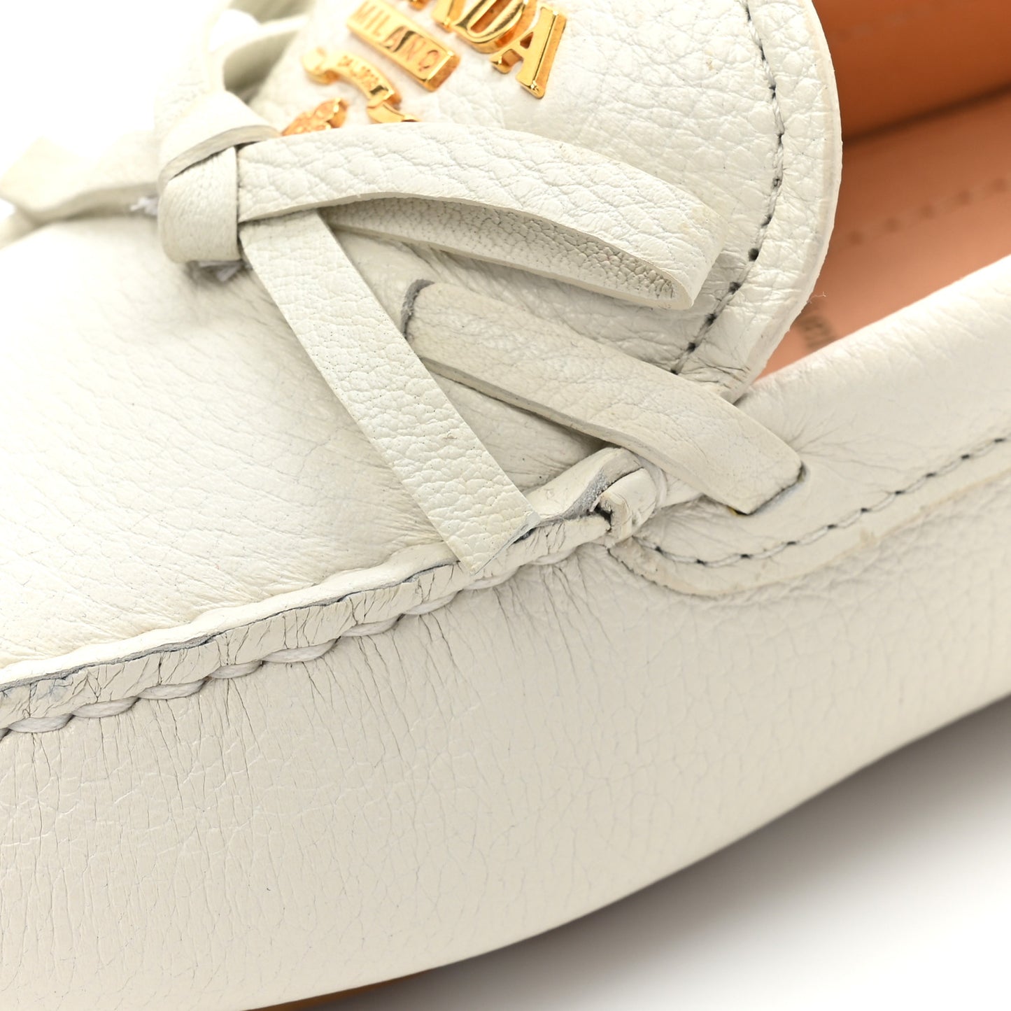 Calfskin Bow Driving Loafer 36 White