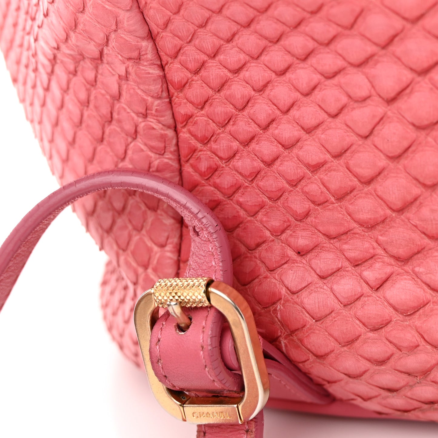 Snakeskin Backpack Light Pink