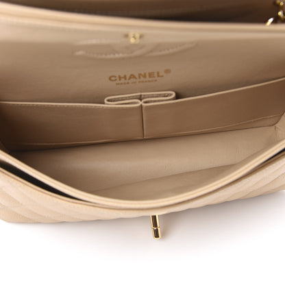 Chanel Caviar Quilted Medium Double Flap Light Beige 5 of 10