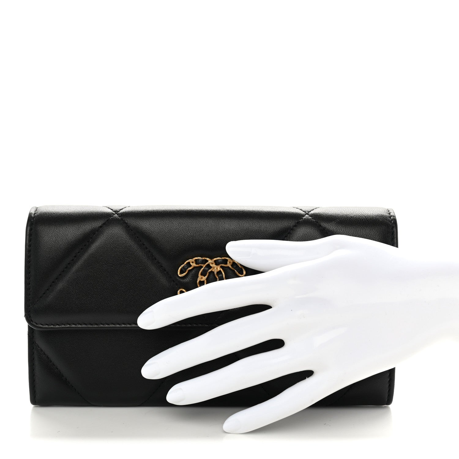 Chanel Lambskin Quilted Chanel 19 Flap Wallet Black 2 of 8