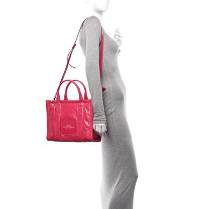 Marc Jacobs Shiny Crinkled Calfskin The Tote Bag Pink 2 of 10