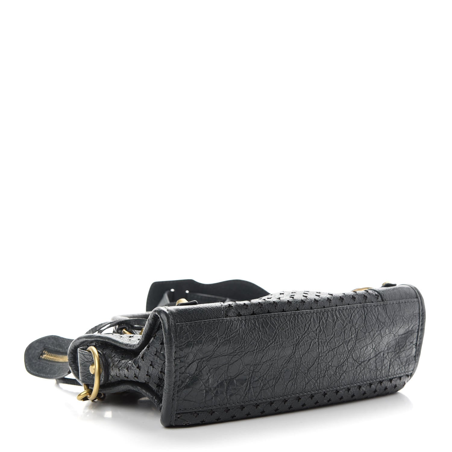 Balenciaga Agneau Stadio Laser Cut Cross Classic Gold Hardware Mini City Black 4 of 9
