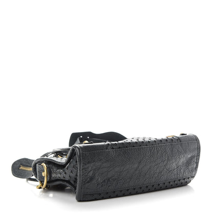 Balenciaga Agneau Stadio Laser Cut Cross Classic Gold Hardware Mini City Black 4 of 9