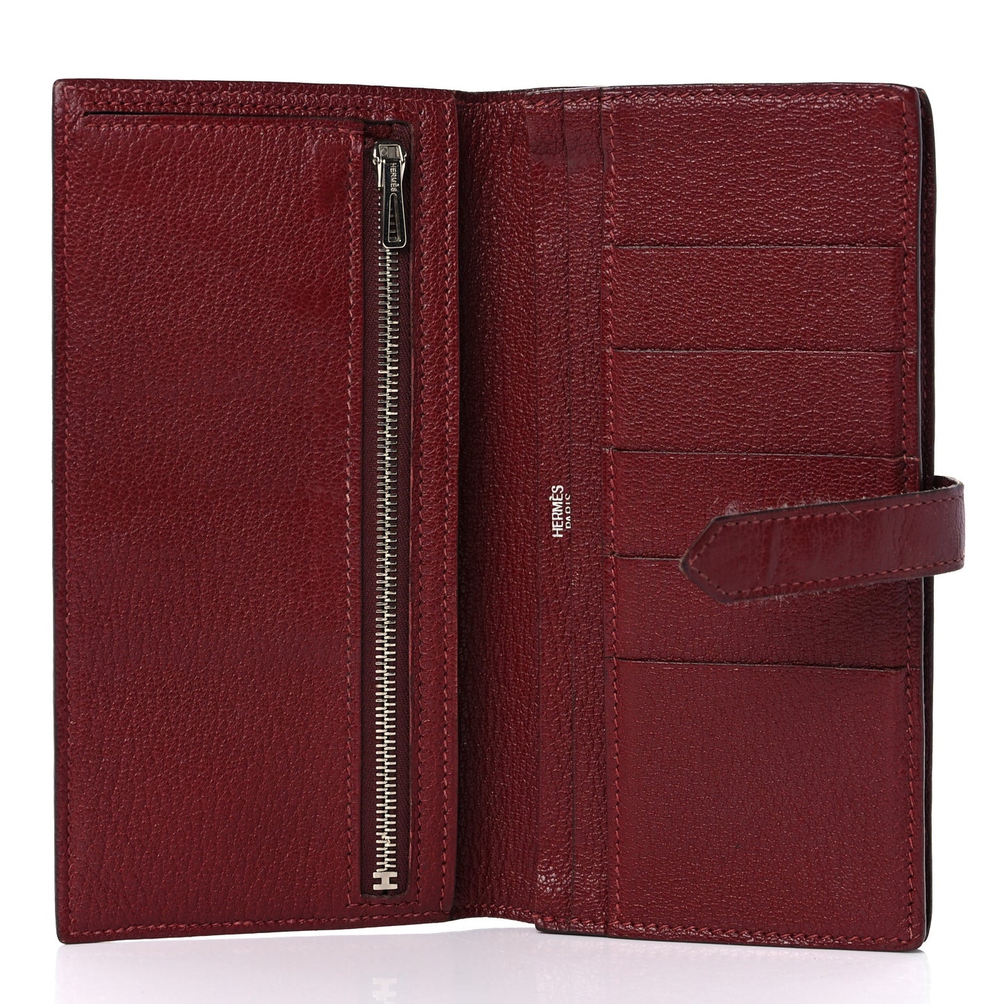 Chèvre Mysore Bearn Gusset Wallet Rouge H