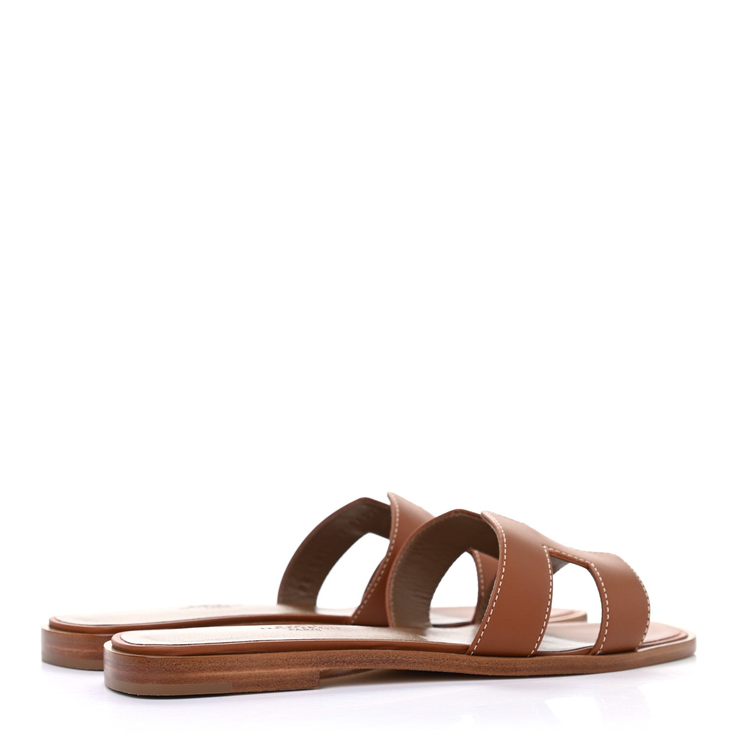 Hermes Box Calfskin Oran Sandals 36.5 Gold 4 of 7