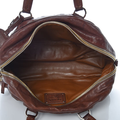 Prada Cervo Antik Bowler Tote Brown 7 of 10