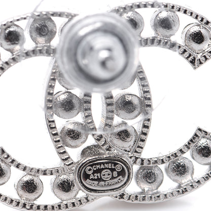Chanel Crystal CC Earrings Silver 3 of 4