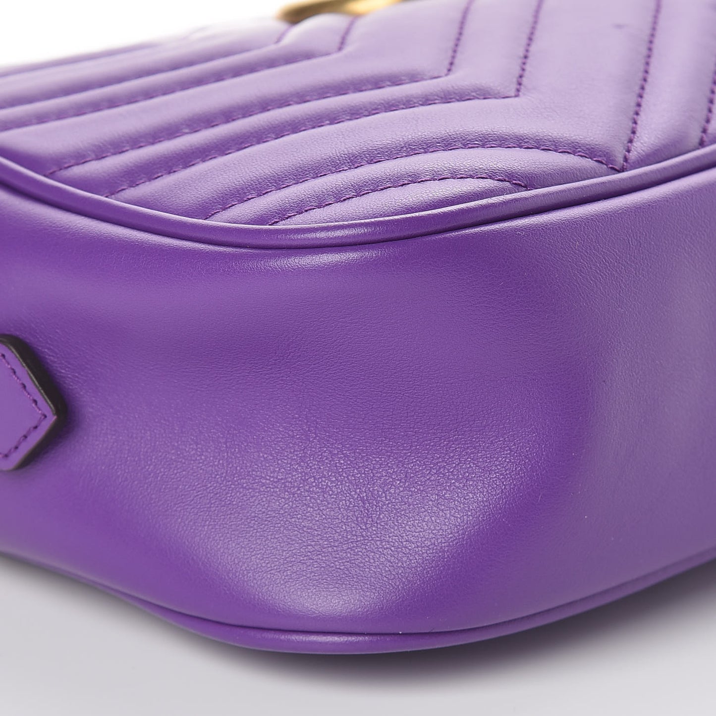 Calfskin Matelasse Small GG Marmont Chain Shoulder Bag Shine Purple