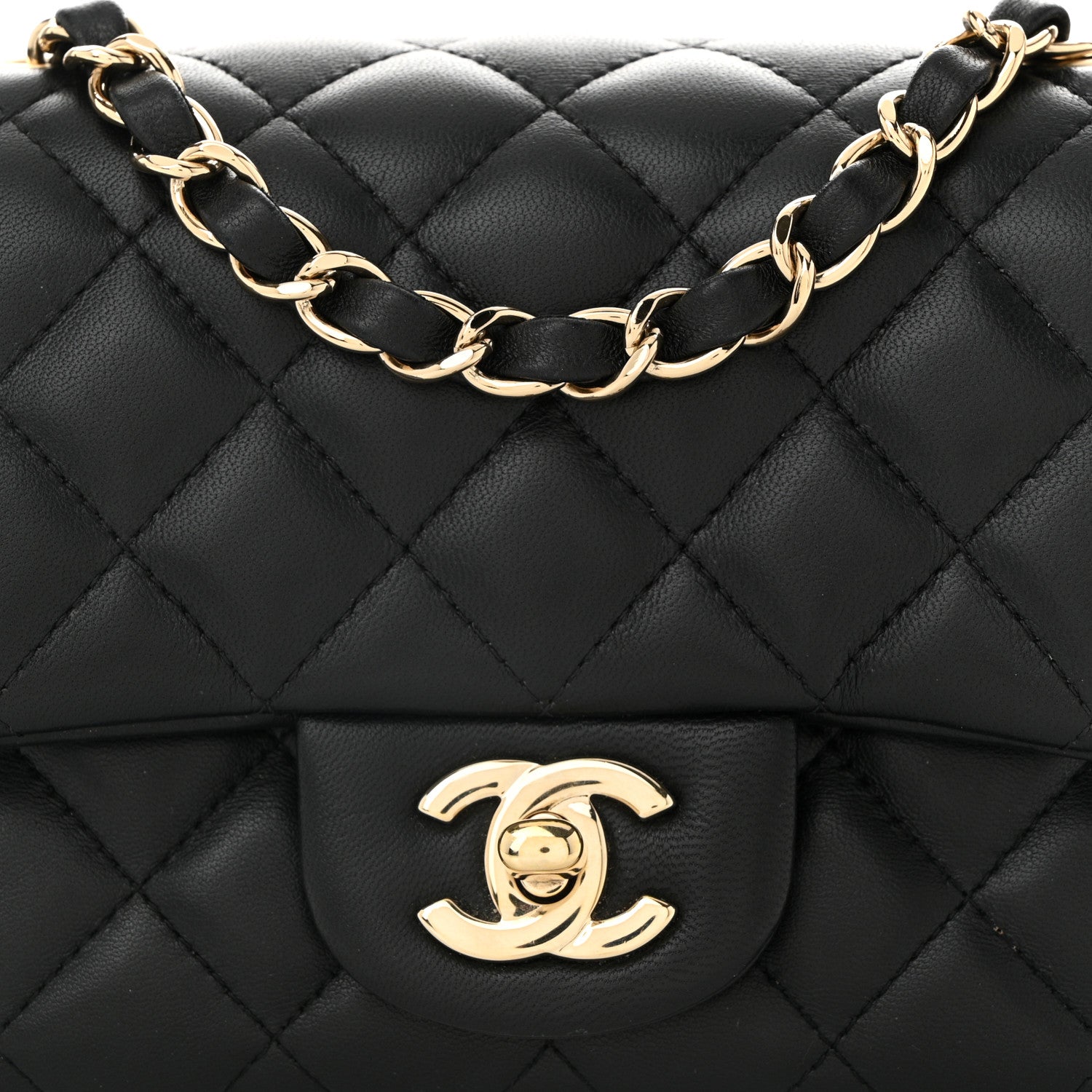 Chanel Lambskin Quilted Mini Square Flap Black 8 of 11
