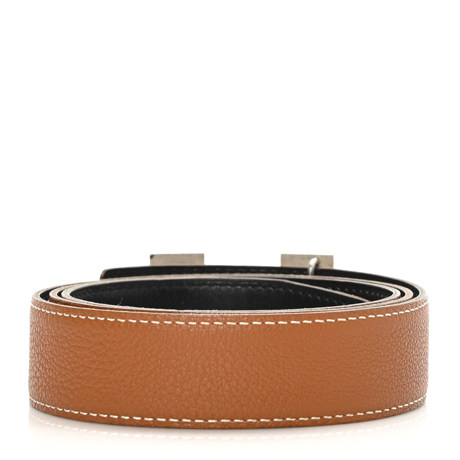 Hermes Togo Box H Belt 32mm Belt 95 Gold Black 2 of 7