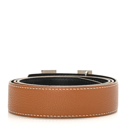 Hermes Togo Box H Belt 32mm Belt 95 Gold Black 2 of 7