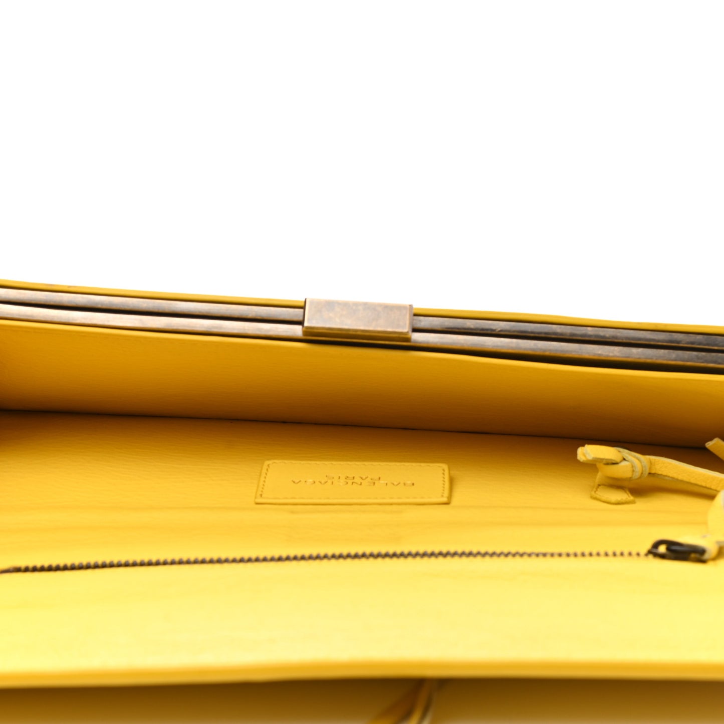 Calfskin Papier Wand Clutch Yellow