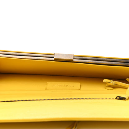 Balenciaga Calfskin Papier Wand Clutch Yellow 5 of 10