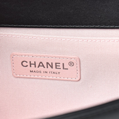 Chanel Calfskin Pearl Chevron Medium Boy Flap Black 6 of 13
