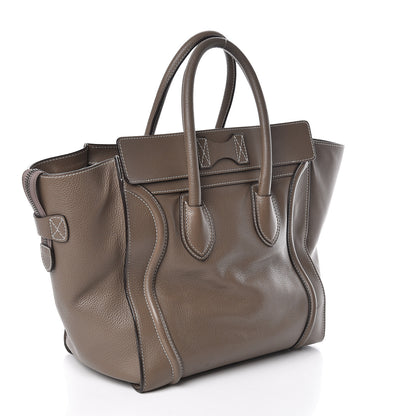 Celine Drummed Calfskin Mini Luggage Souris 3 of 9