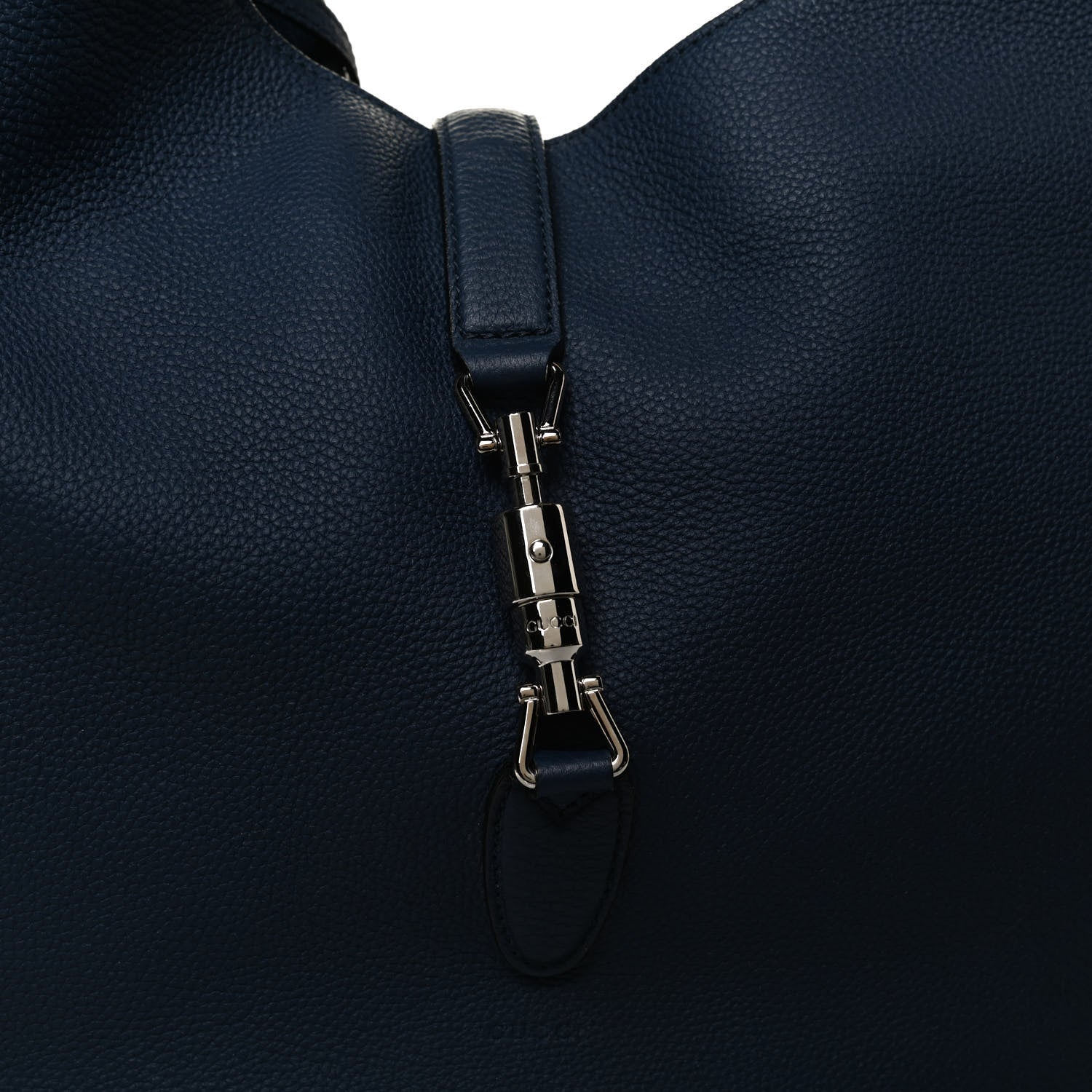 Gucci Soft Grained Calfskin Large Jackie Hobo Classic Blue Marine 8 of 11