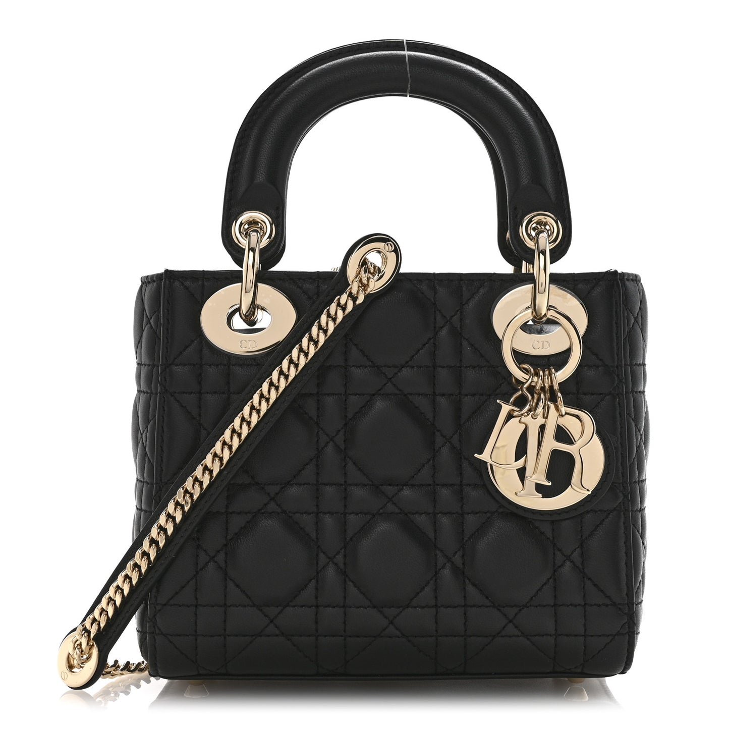 Lambskin Cannage Mini Lady Dior Black