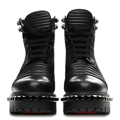 Christian Louboutin Calfskin Quilted Yetota Combat Boots 37 Black 3 of 8